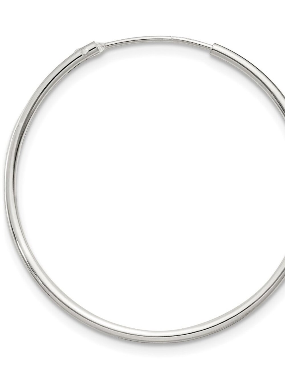 Sterling Silver 30mm Endless Hoop Earrings - Thin Large Hoops, Anti-Tarnish